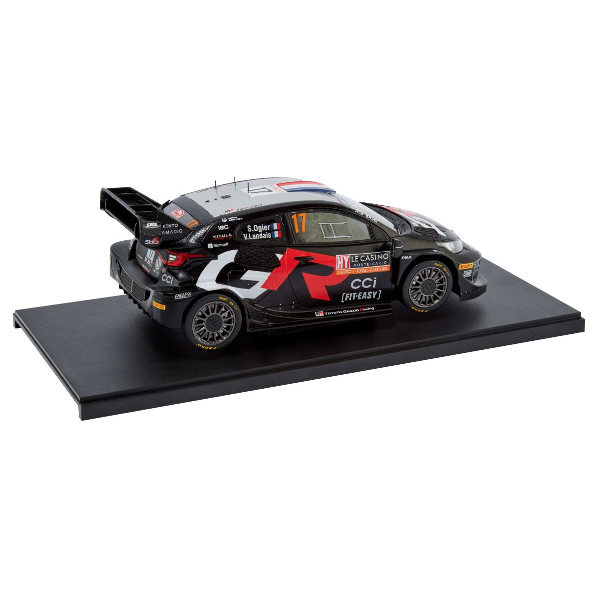 Toyota Yaris GR Rally1 Hybrid Team Toyota GAZOO Racing WRT #17 Ogier/Landais 2nd Rally Monte Carlo 2024 1:18 Ixo Models