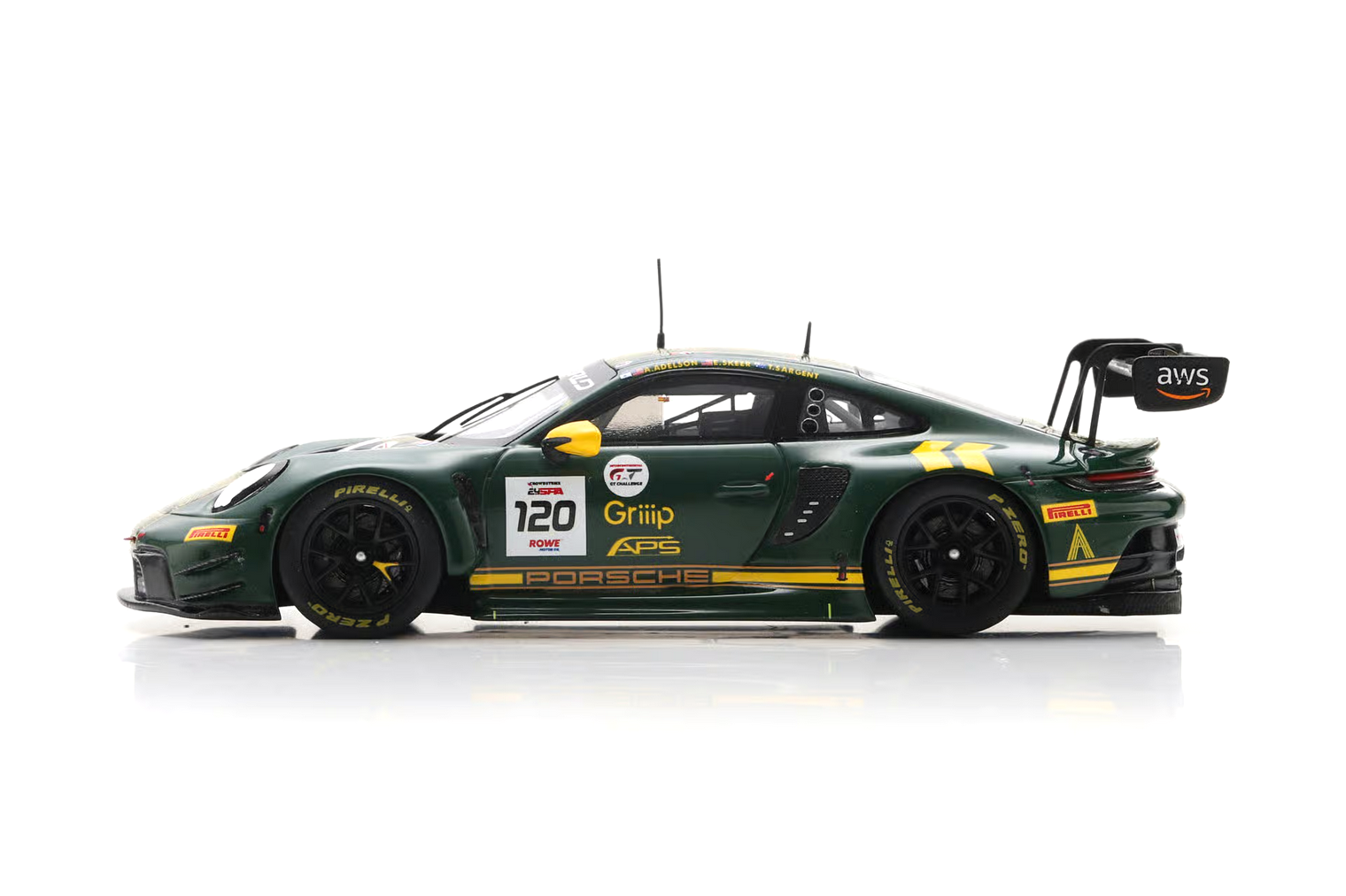 Porsche 911 GT3 R 992 Wright Motorsport #120 Adelson/Sargent/Skeer 24H Spa 2025 1:43 Spark 
