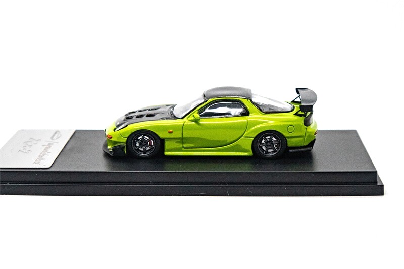 Mazda RX-7 (FD3S) green with carbon hood 1:64 My Model Collect