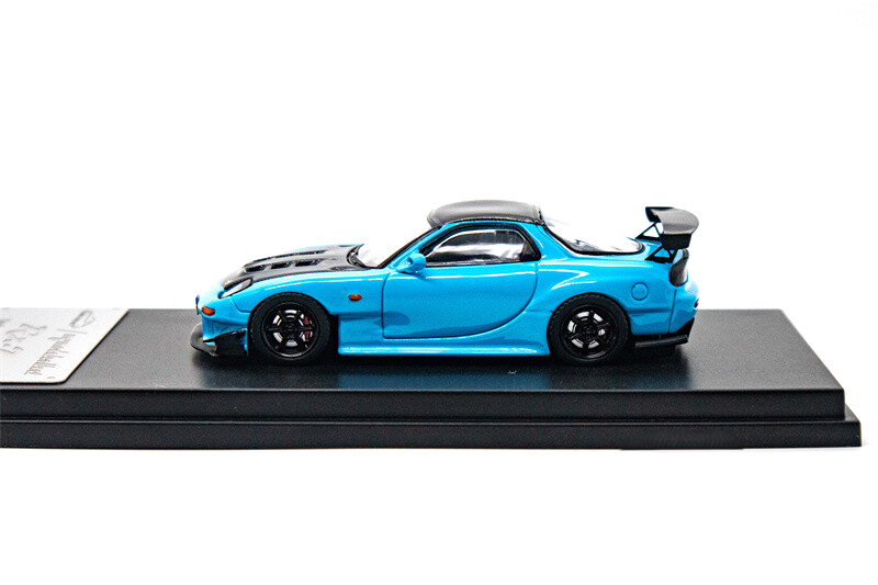 Mazda RX-7 (FD3S) blue with carbon hood 1:64 My Model Collect