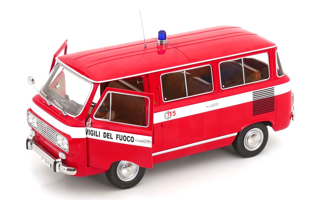 Fiat 850 Familiare Vigili del Fuoco 1970 red 1:18 Mitica