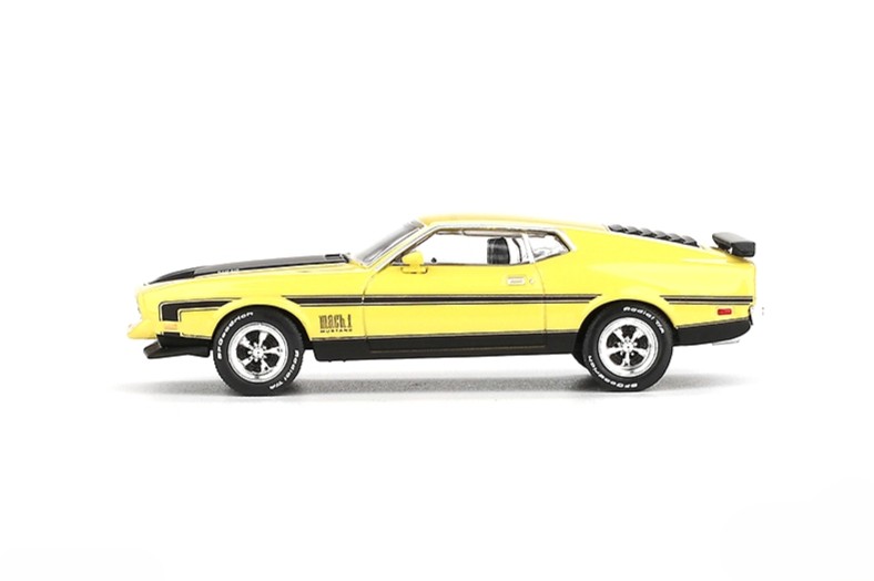 Ford Mustang Mach 1 1971 grabber yellow 1:64 Mini GT