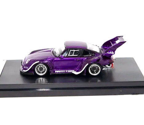 Porsche RWB 993 With High Tail purple 1:64 Street Weapon