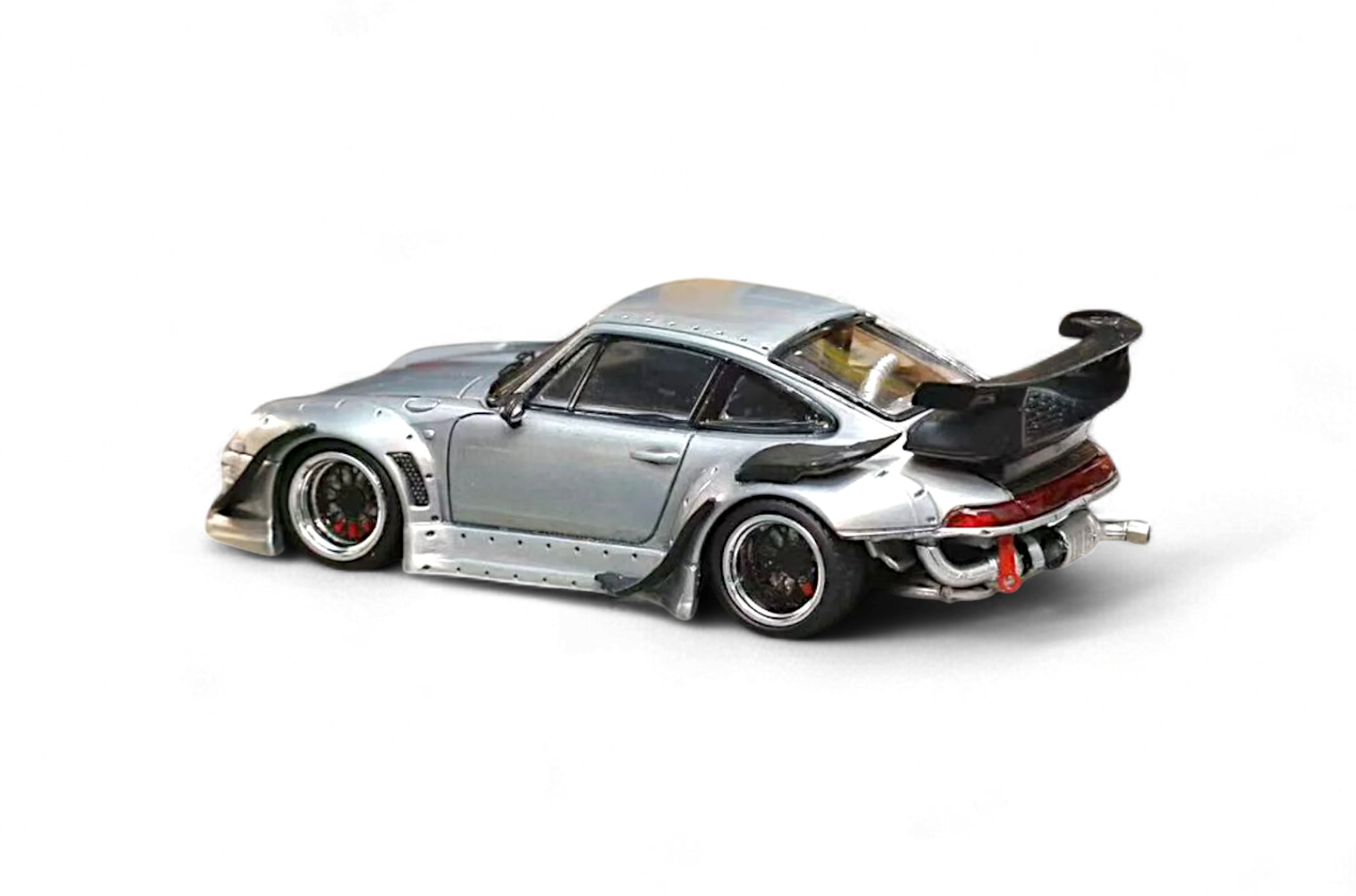 Porsche RWB 993 Zamac With Low Tail silver 1:64 Street Weapon