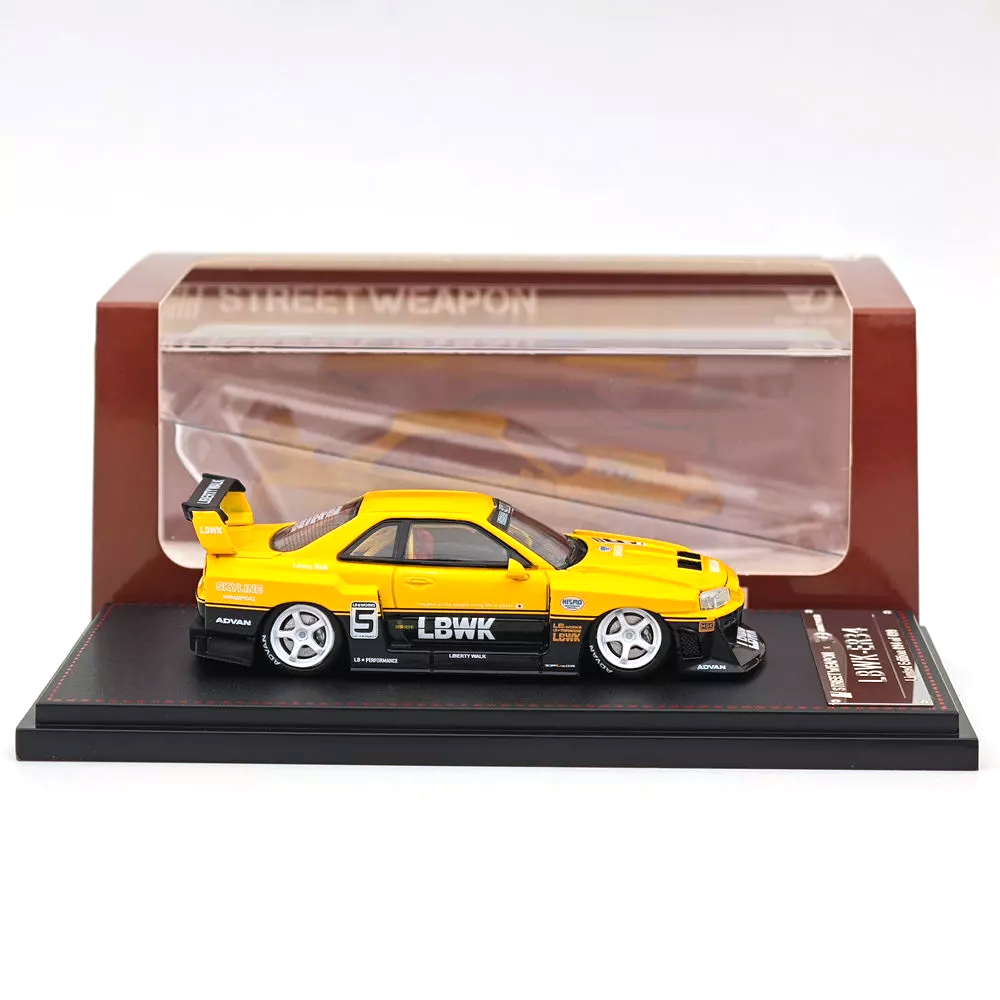 Nissan ER34 LBWK yellow 1:64 Street Weapon