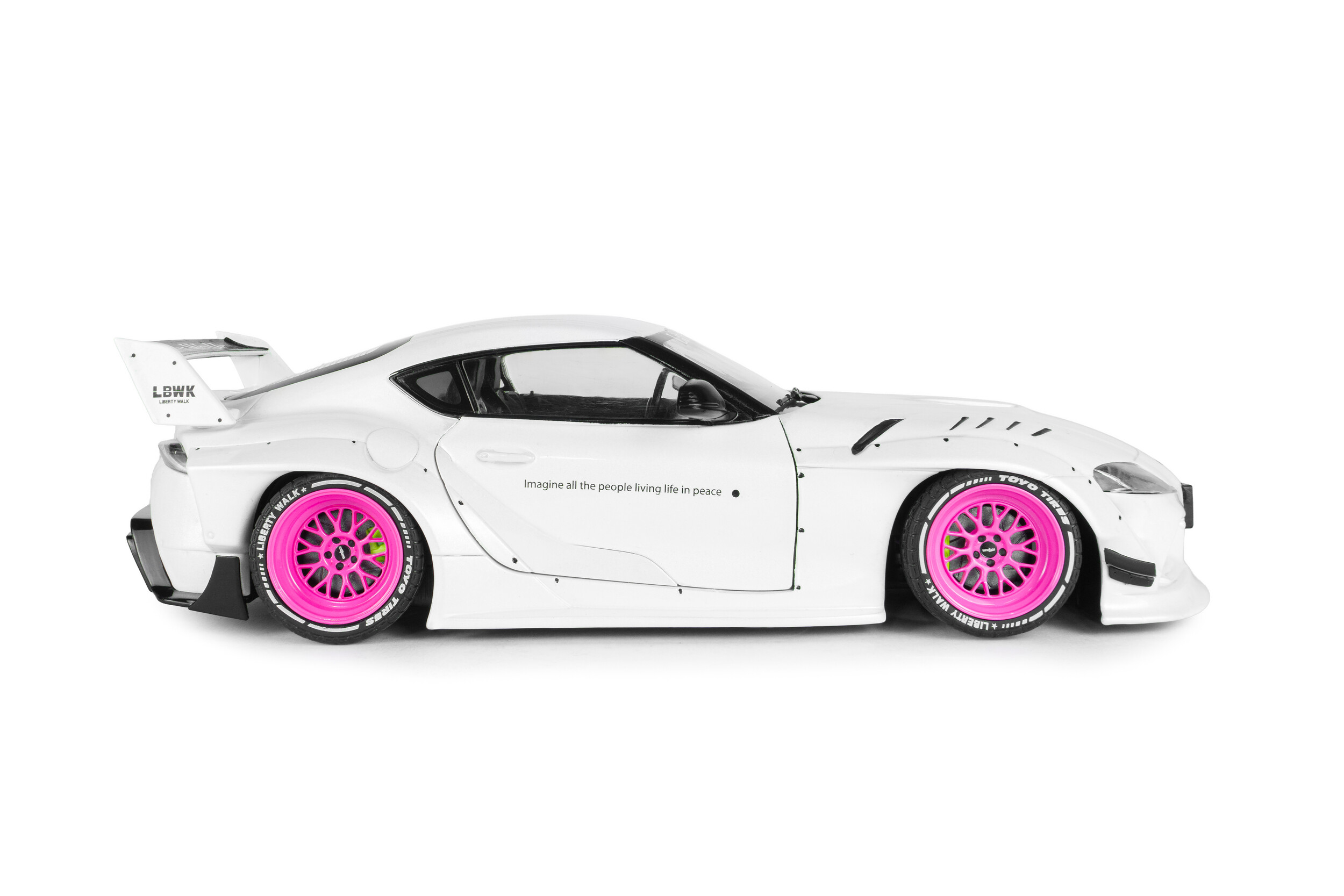 Toyota GR Supra Liberty Walk Body Kit 2025 white/pink 1:18 Solido