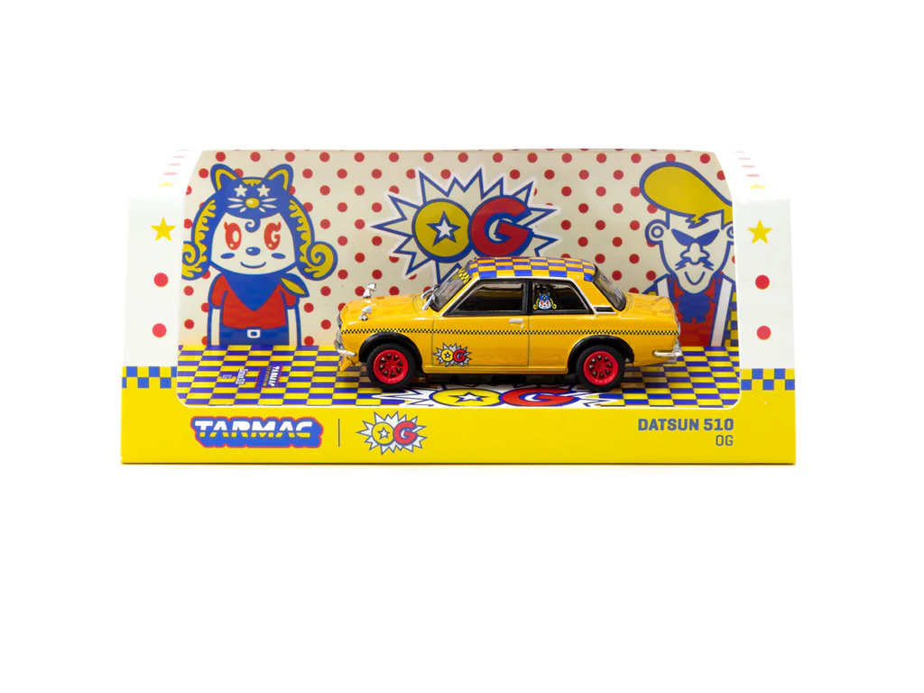 Datsun 510 *OG* yellow/red/blue 1:64 Tarmac