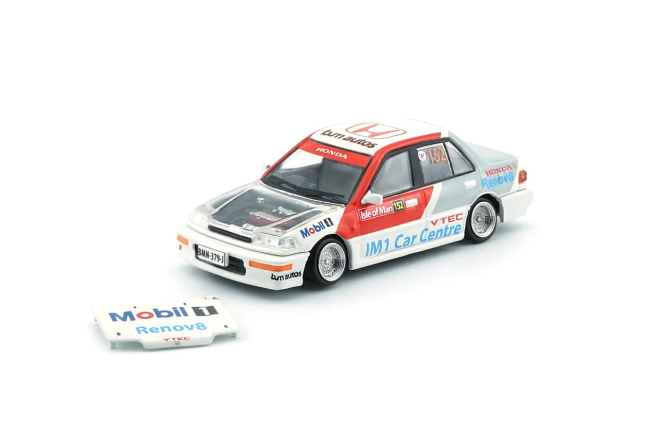 Honda Civic EF2 1991 *Mobil* (RHD) white/red/blue 1:64 BM Creations