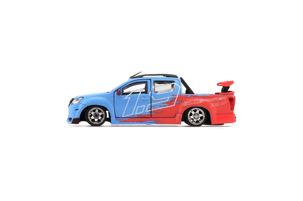 Isuzu D-Max 2018 Low Rider Safty Car 1.9 (RHD) blue/red 1:64 BM Creations