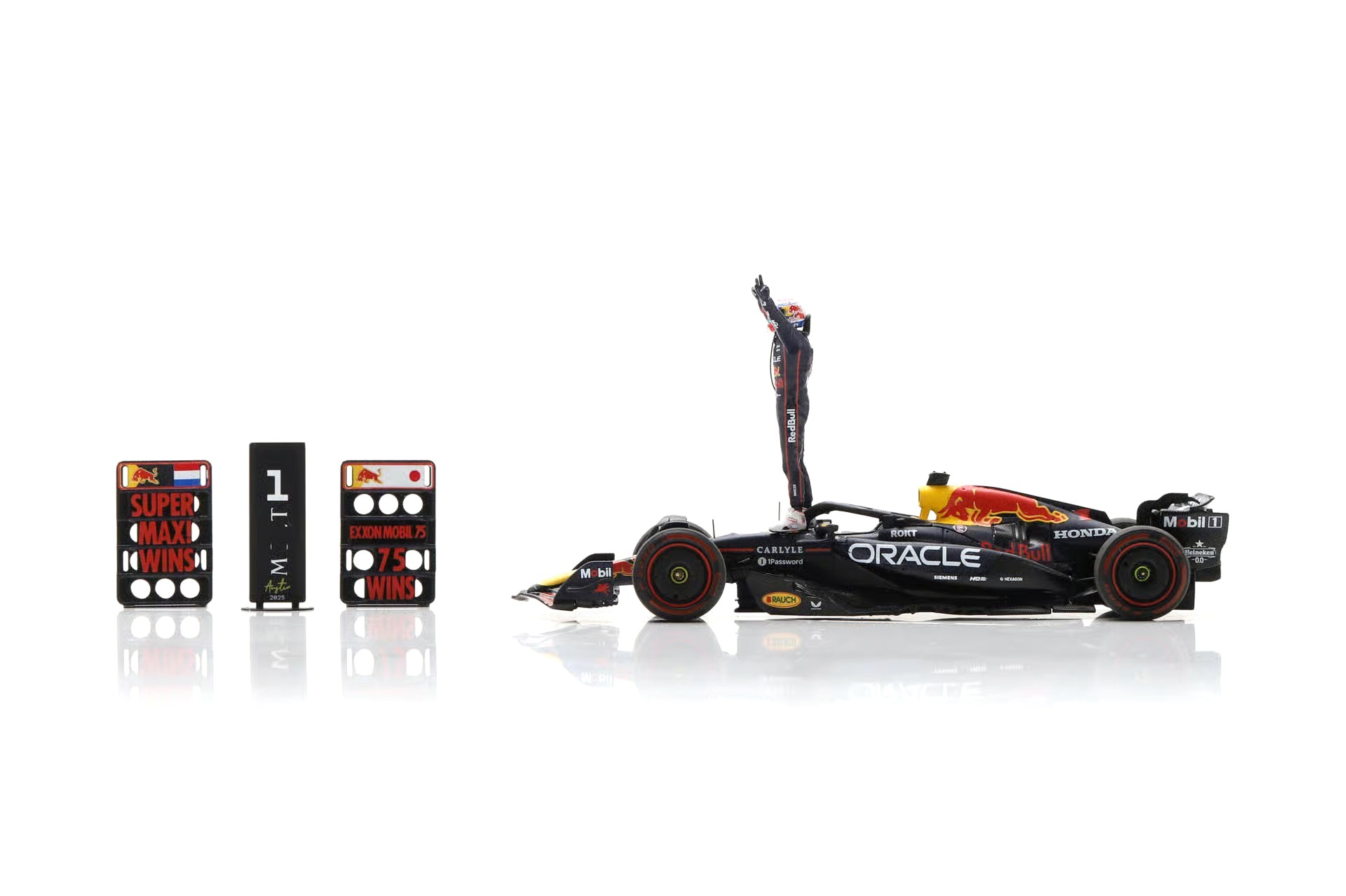 Red Bull Racing RB21 #1 M.Verstappen Winner US GP 2025 with Pit Board & Bigger Base 1:43 Spark