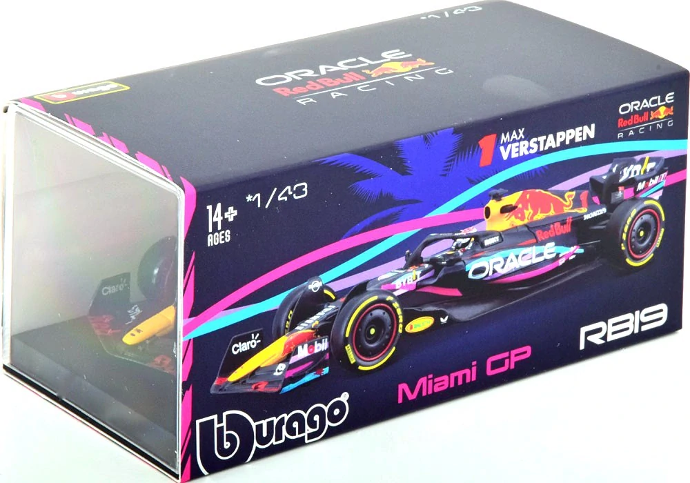 Red Bull RB19 #1 M.Verstappen Winner Miami GP 2023 with helmet 1:43 Bburago