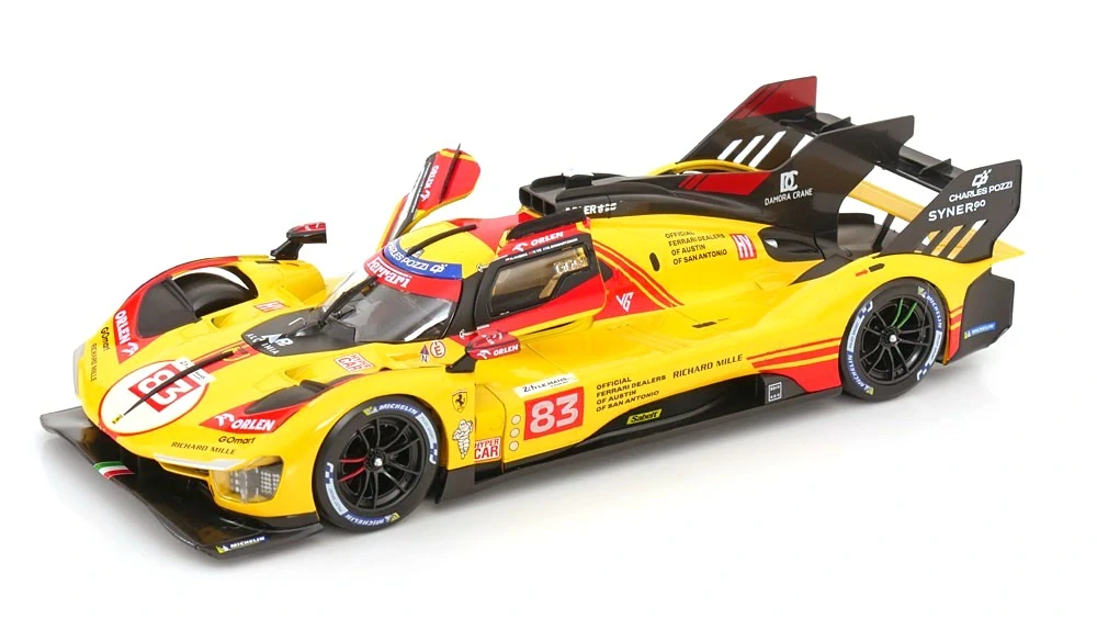 Ferrari 499P AF Corse #83 Kubica/Shwartzman/Ye 24H Le Mans 2024 1:18 Bburago