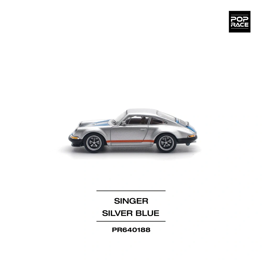 Porsche Singer Silver Blue 1:64 Pop Race