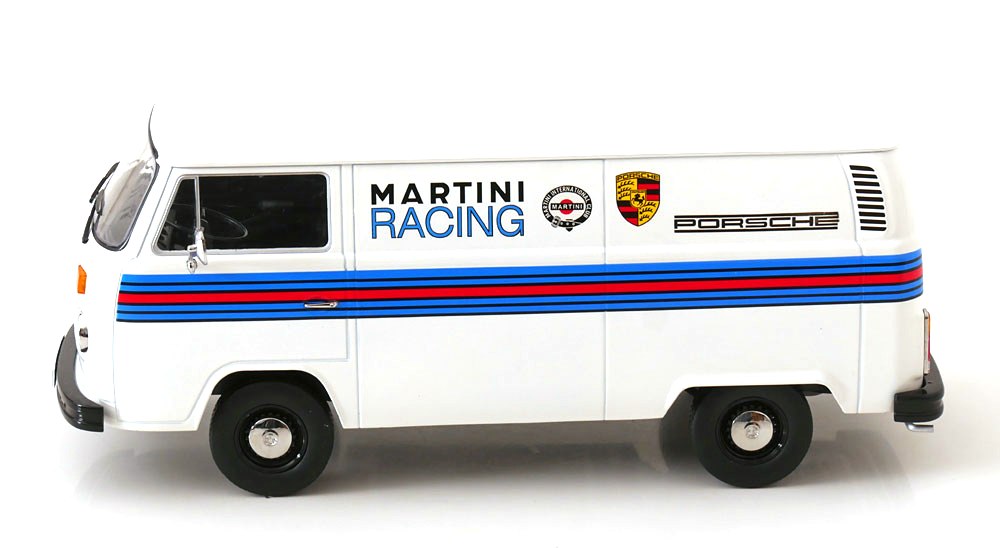 Volkswagen T2b Delivery Van Porsche Martini Racing 1972 white 1:18 KK Scale