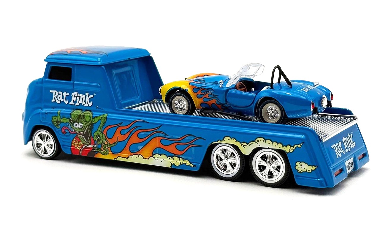 Rat Fink Hauler and Cobra Super Snake 1:64 Acme Diecast