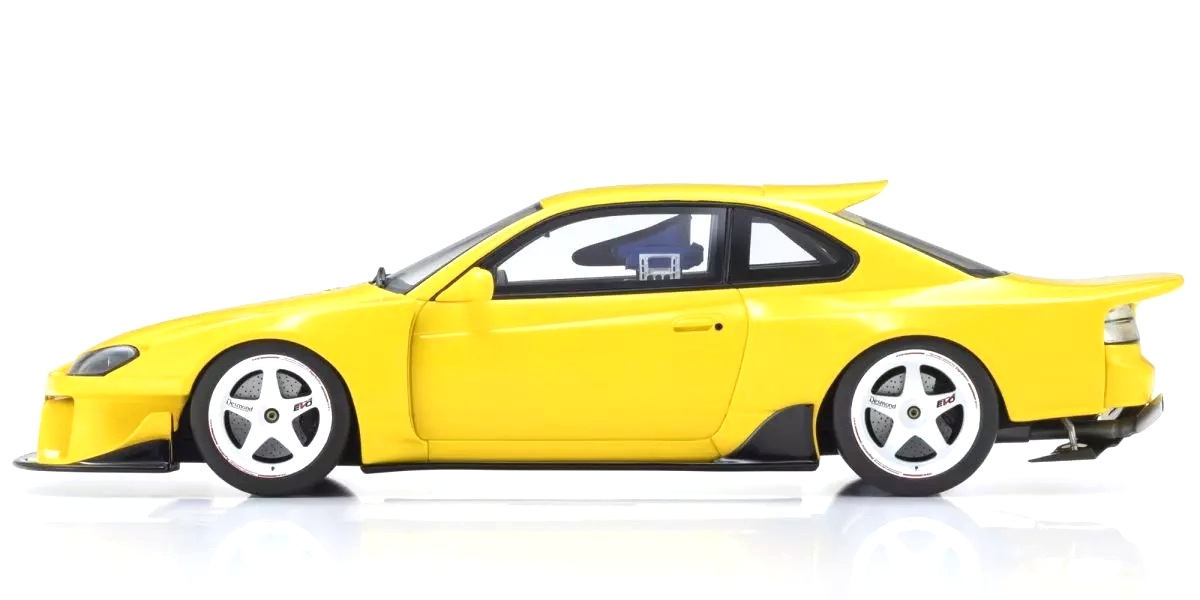 Nissan Silvia S15 Khyzyl Saleem Coupe 2002 yellow 1:18 Kyosho