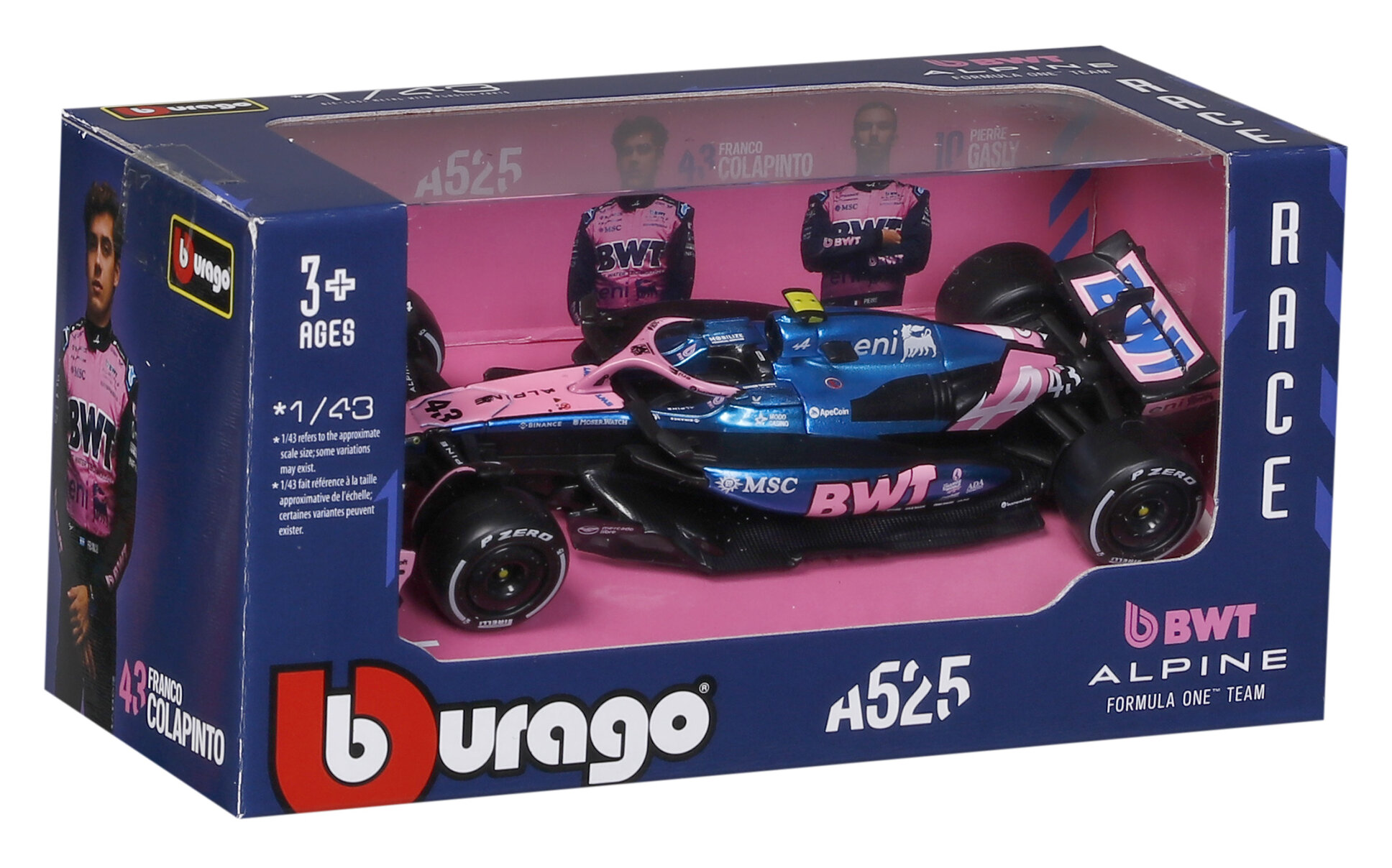 BWT Alpine A525 #43 Franco Colapinto 2025 1:43 Bburago