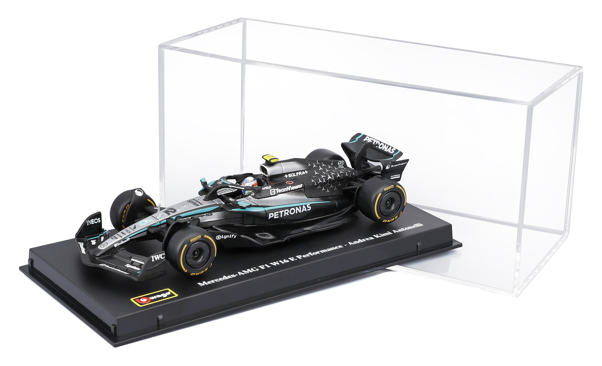 Mercedes-Benz AMG W16 #12 Andrea Kimi Antonelli 2025 with Helmet 1:43 Bburago