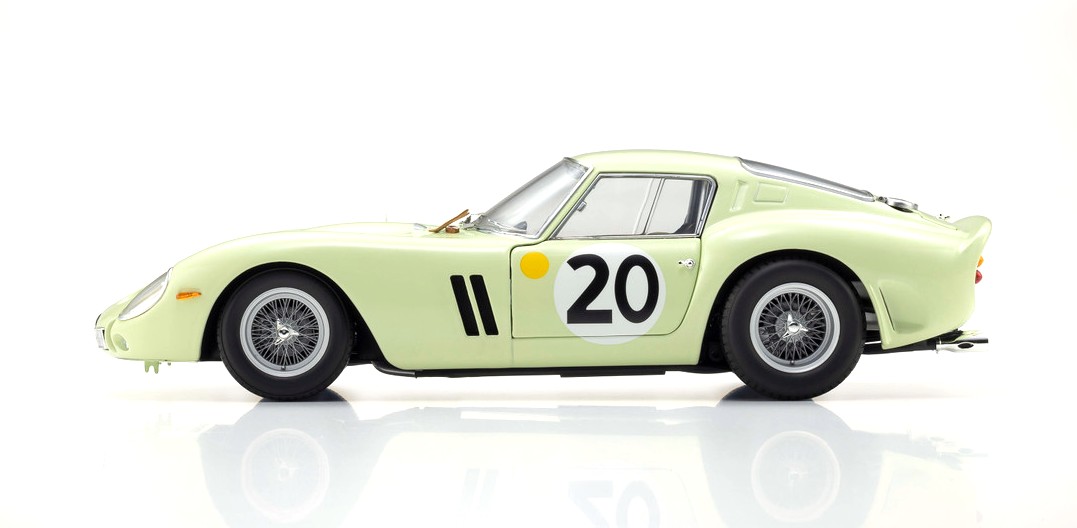 Ferrari 250 GTO 3.0L V12 Coupe Team U.D.T. Laystall Racing #20 Ireland/Gregory 24H Le Mans 1962 1:18 Kyosho