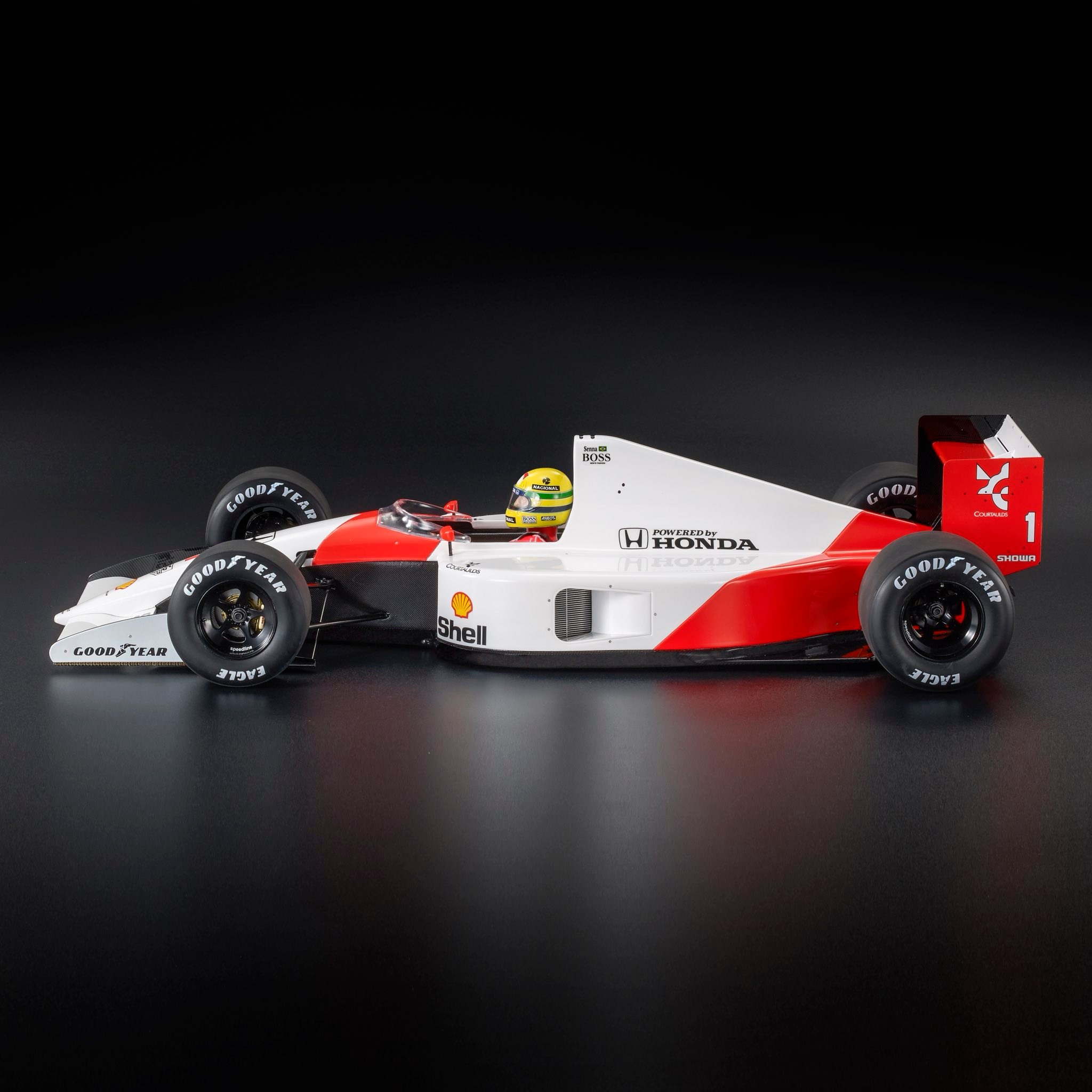 McLaren MP4/6 #1 A.Senna Pole Position and Winner Monaco GP 1991 with Pilot Figure 1:12 GP Replicas