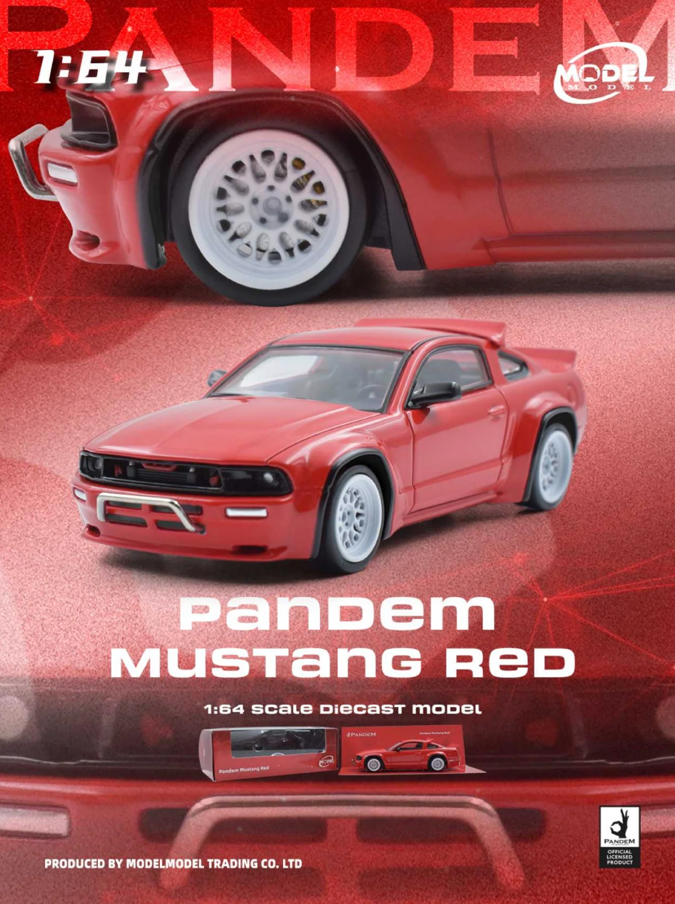Ford Mustang Pandem red 1:64 ModelModel