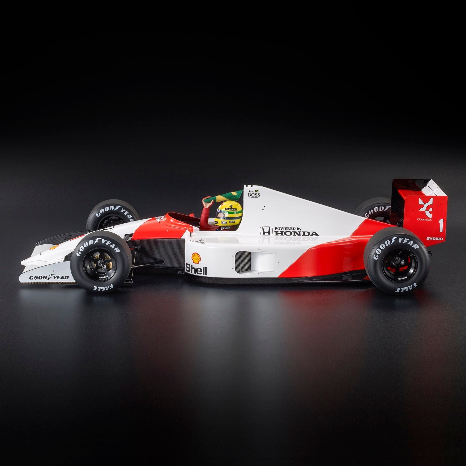 McLaren MP4/6 #1 A.Senna Pole Position and Winner Brazilian GP 1991 with Pilot Figure 1:12 GP Replicas