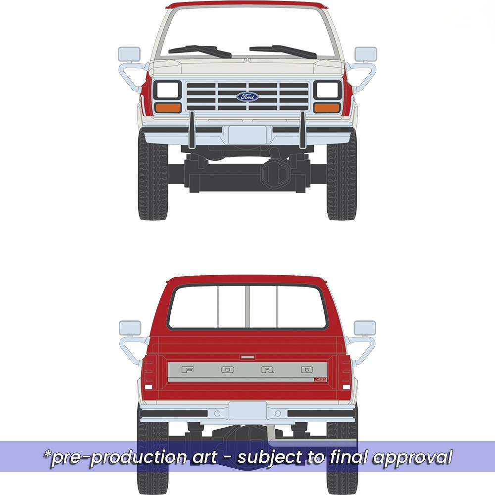Ford F-250 XLT Lariat Long Bed Styleside 4x4 1984 Victoria Tu-Tone bright canyon red/wimbledon white 1:64 Ixo America