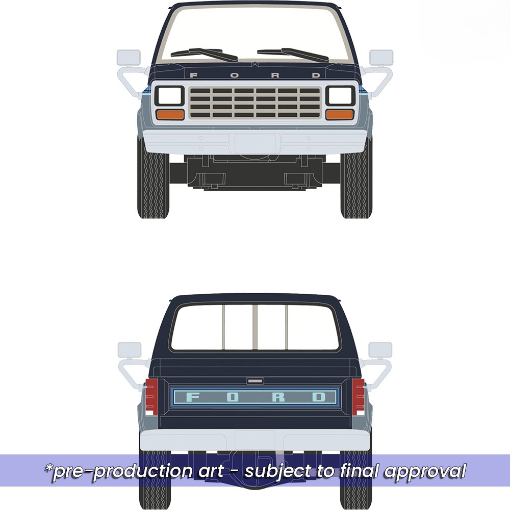 Ford F-150 Custom Explorer Short Bed Styleside 4x2 1981 Tu-Tone midnight blue metallic/medium blue glow 1:64 Ixo America