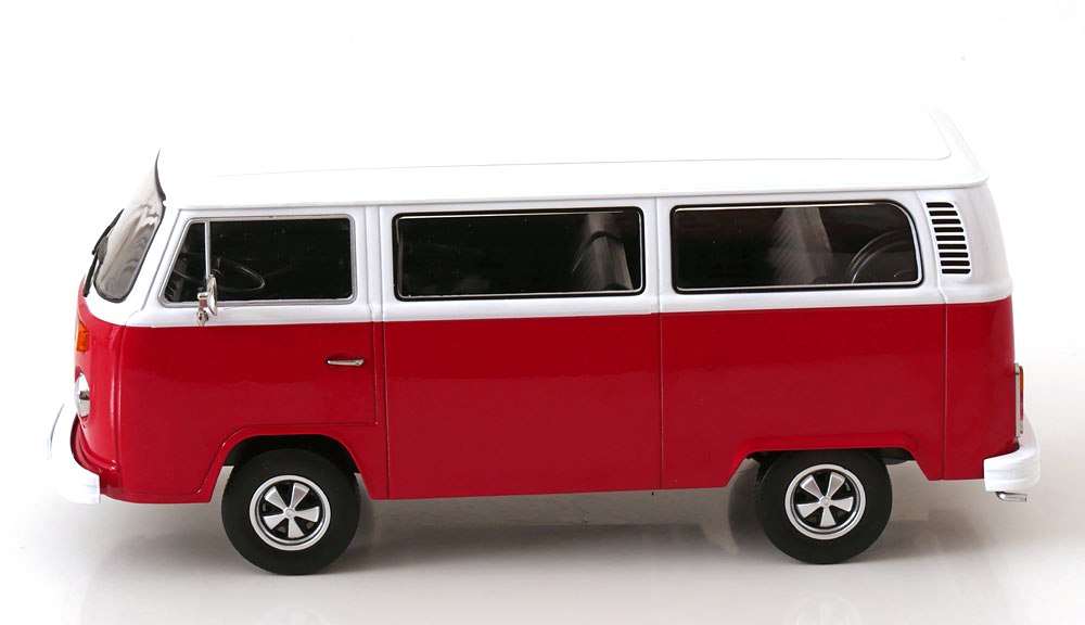 Volkswagen T2b Bus 1972 red/white with Fuchs Rims  1:18 KK Scale