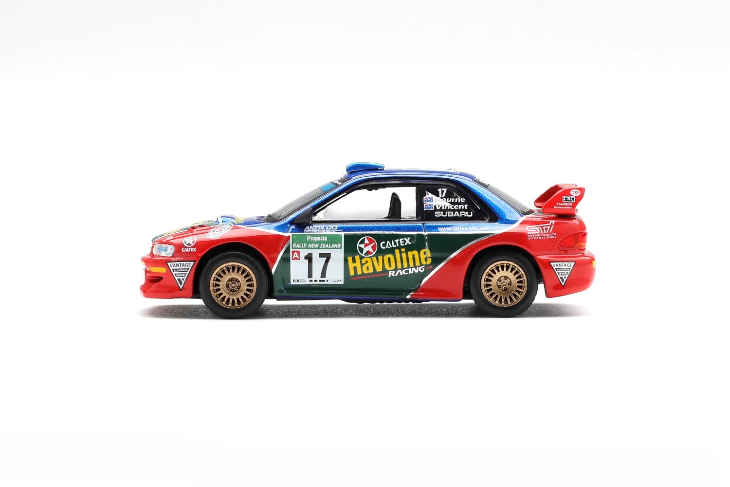 Subaru Impreza WRC98 Subaru Rally Team Australia #17 P. 'Possum' Bourne/C.Vincent Rally New Zealand 2000 1:64 Mini GT