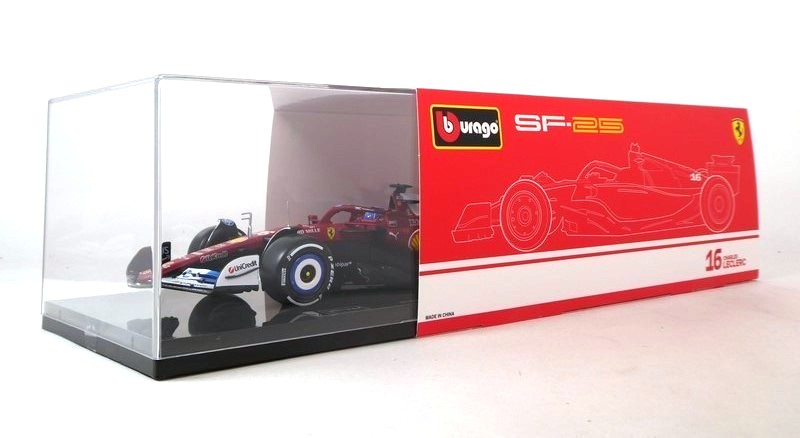 Ferrari F1 SF-25 Scuderia Ferrari #16 C.Leclerc Miami GP 2025 with Showcase 1:18 Bburago