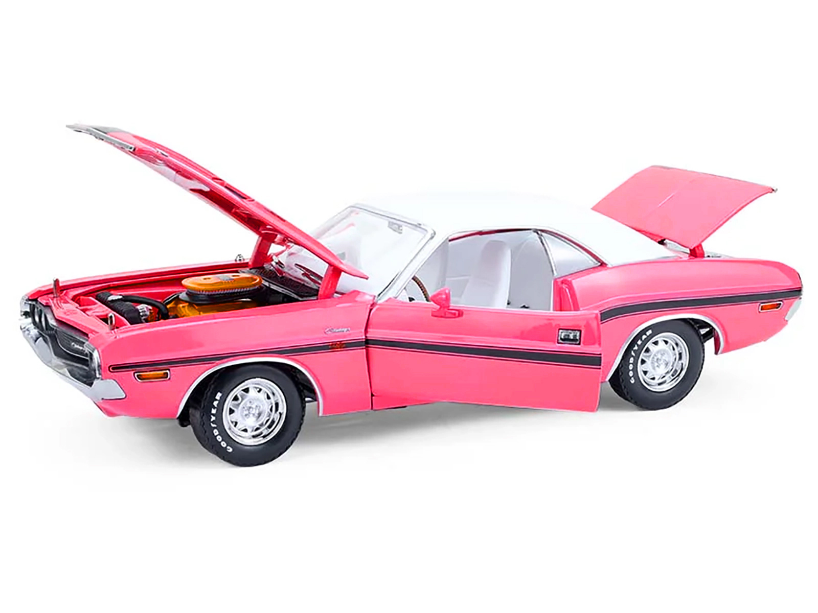 Dodge Challenger R/T Hardtop 440 Six Pack 1970 panther pink/white top/white interior 1:18 GreenLight