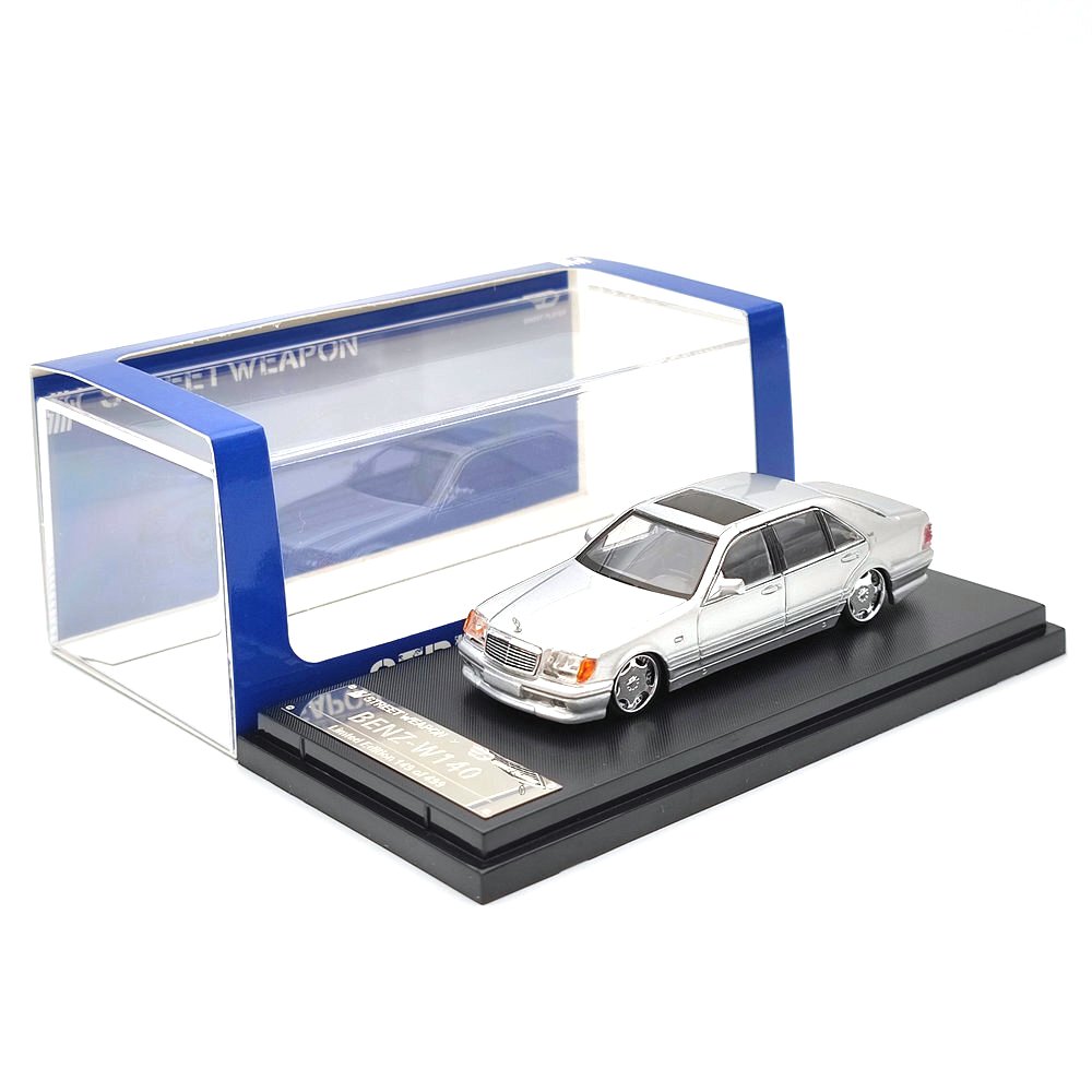 Mercedes-Benz W140 S600 silver 1:64 Street Weapon