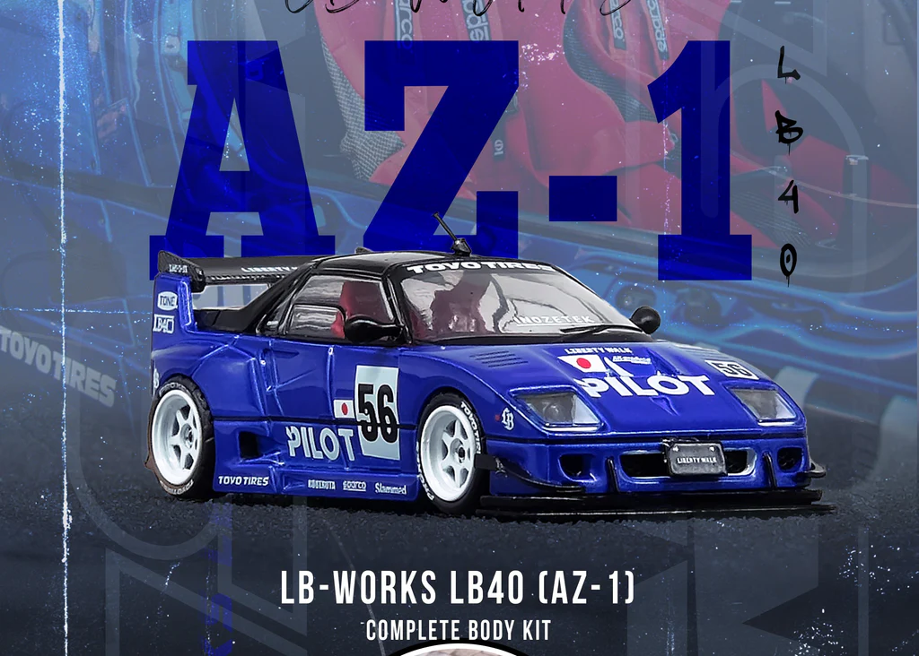 Mazda AZ-1 #56 LB-Works LB40 *Pilot* blue 1:64 Inno Models