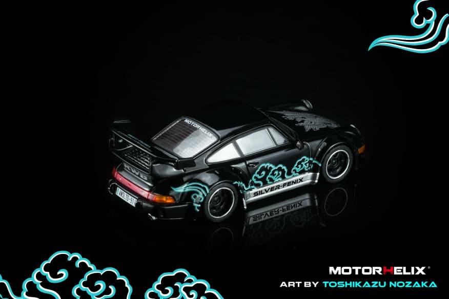Porsche 911 996 RWB Coupe 2001 *Silver Fenix* black/silver 1:64 Motorhelix