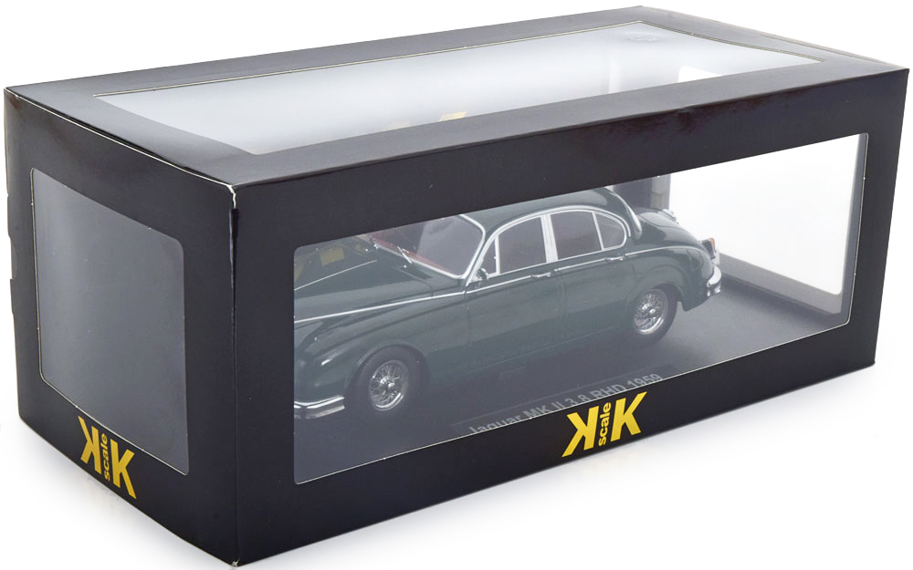 Jaguar MKII 3.8 RHD 1959 dark green 1:18 KK Scale
