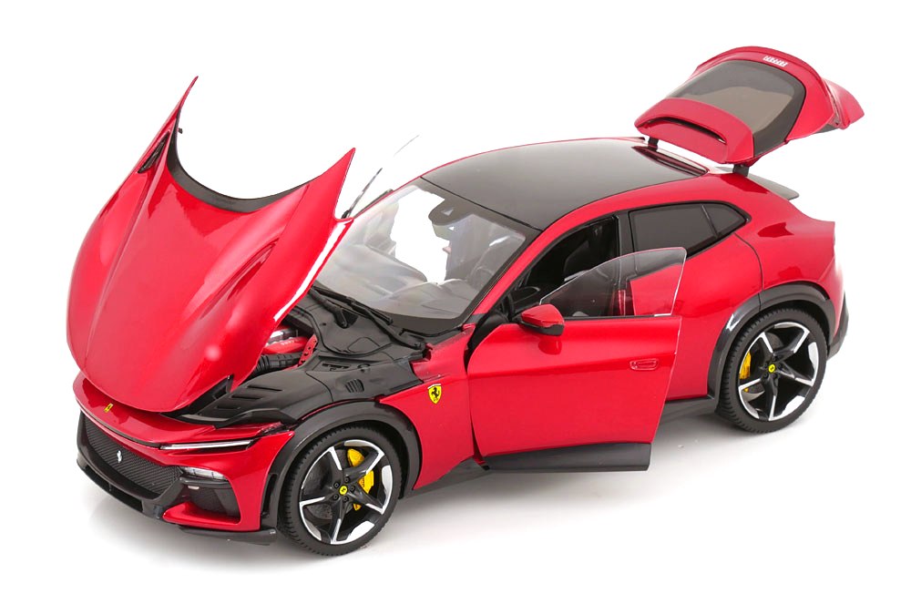 Ferrari Purosangue 2022 rosso magma with Showcase 1:18 Polistil