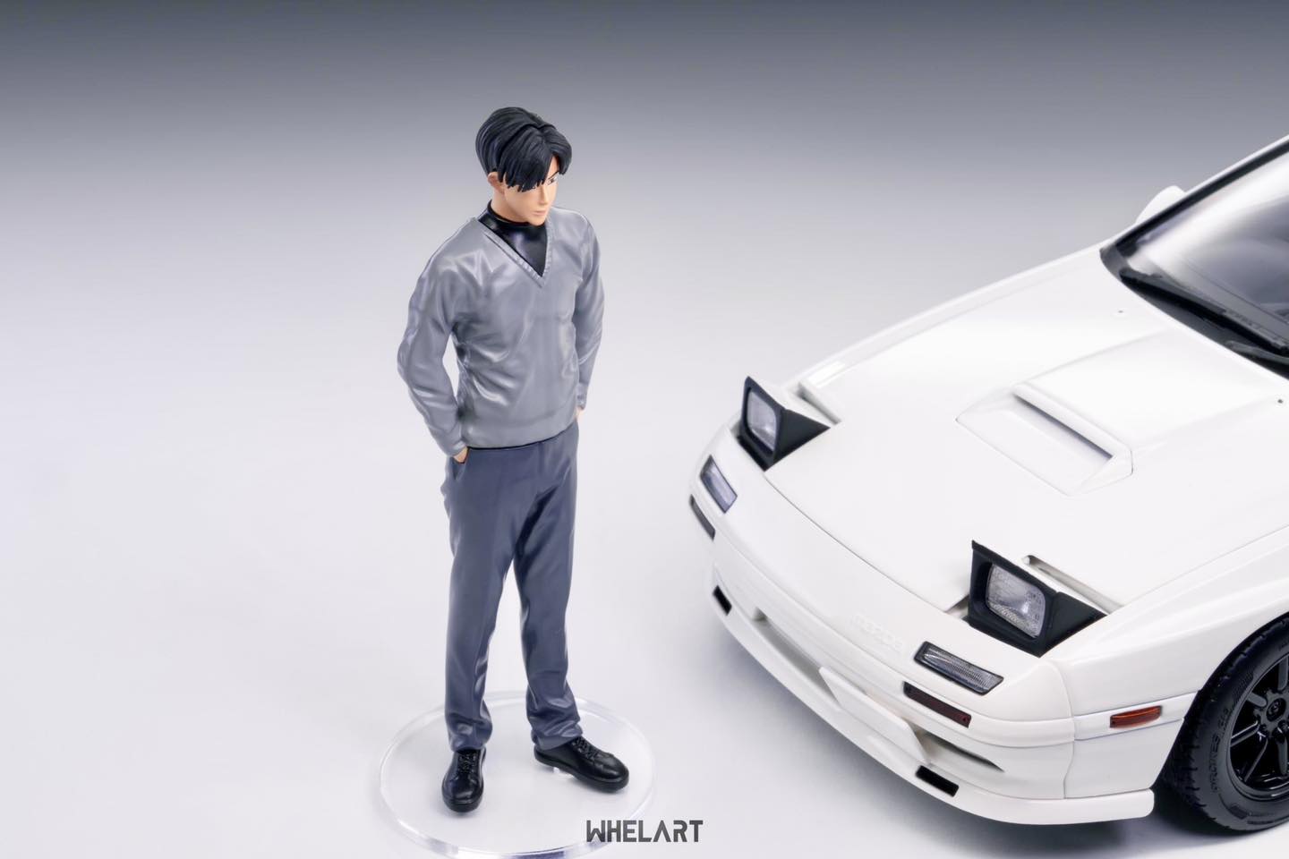 Mazda Savanna RX-7 FC3S *Initial D* 1992 white with Figurine Takahashi Ryosuke 1:18 Whelart