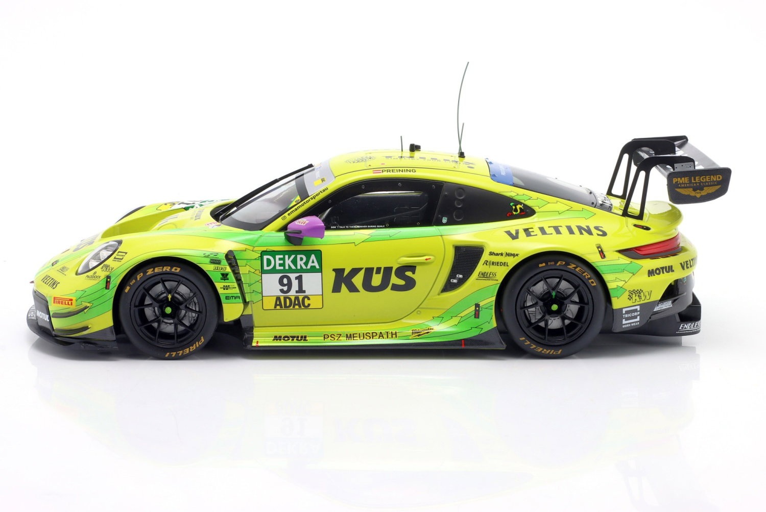 Porsche 911 GT3 R Manthey Grello #91 T.Preining DTM 2025 1:18 Ixo Models