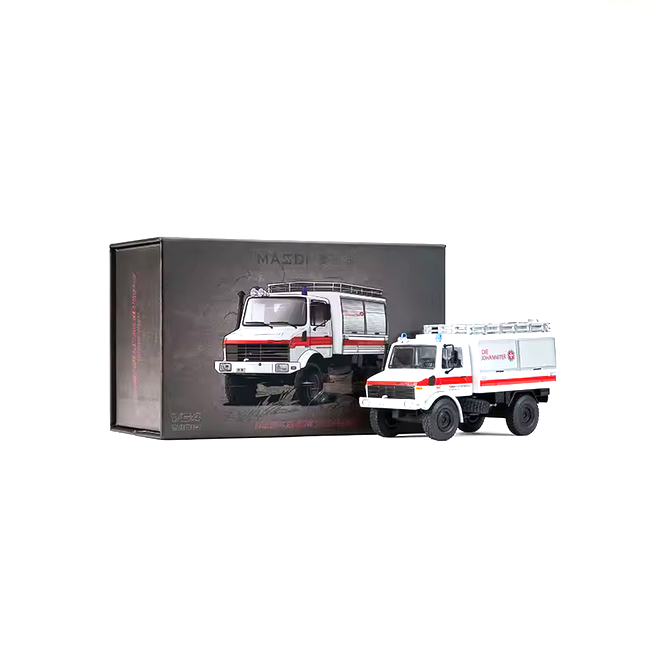 Mercedes-Benz Unimog U1300L St. John's Disaster Rescue Vehicle white/red 1:64 Massdi