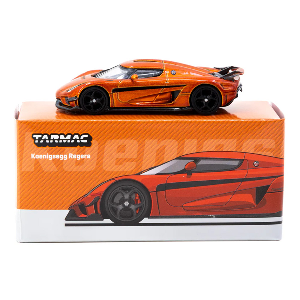 Koenigsegg Regera orange metallic/black stripes 1:64 Tarmac