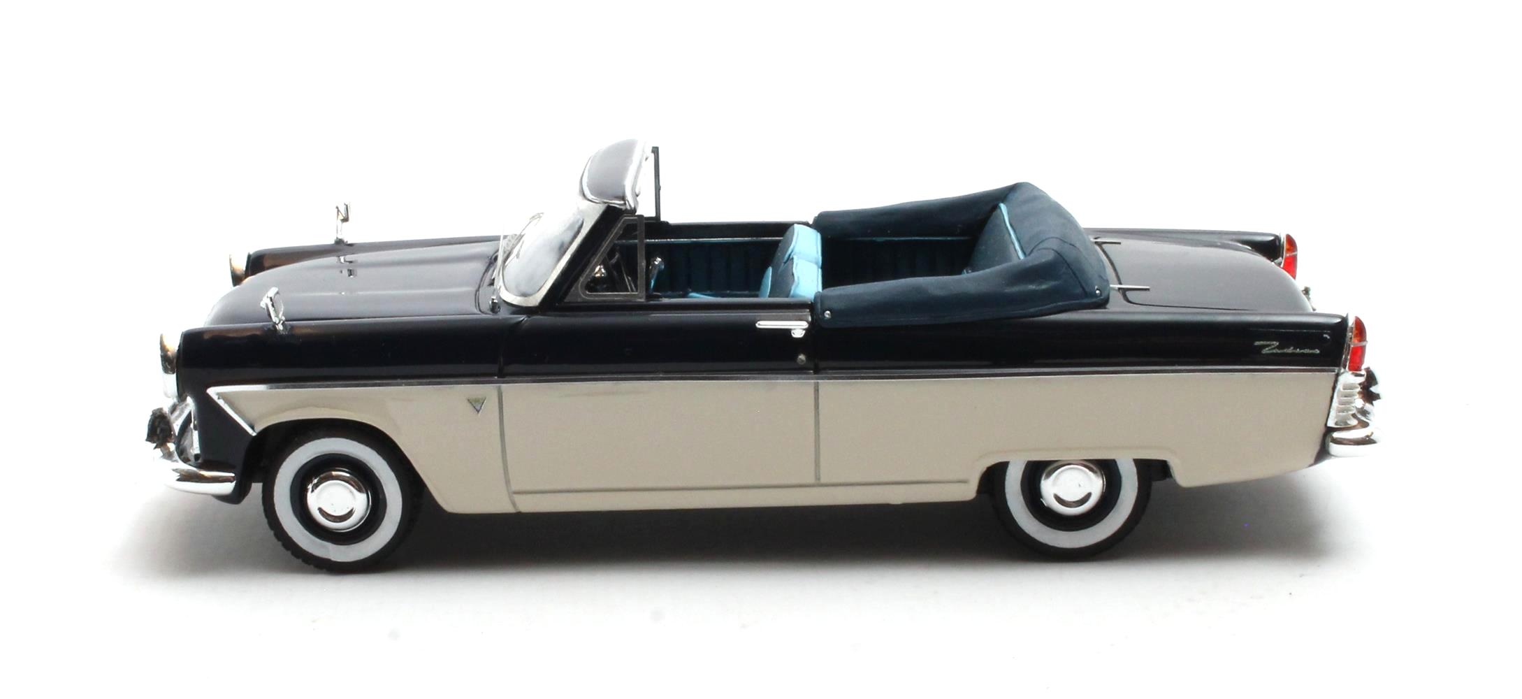 Ford England Zodiac MKII 206E Cabriolet Open 1958 blue/white 1:43 Matrix Scale Models