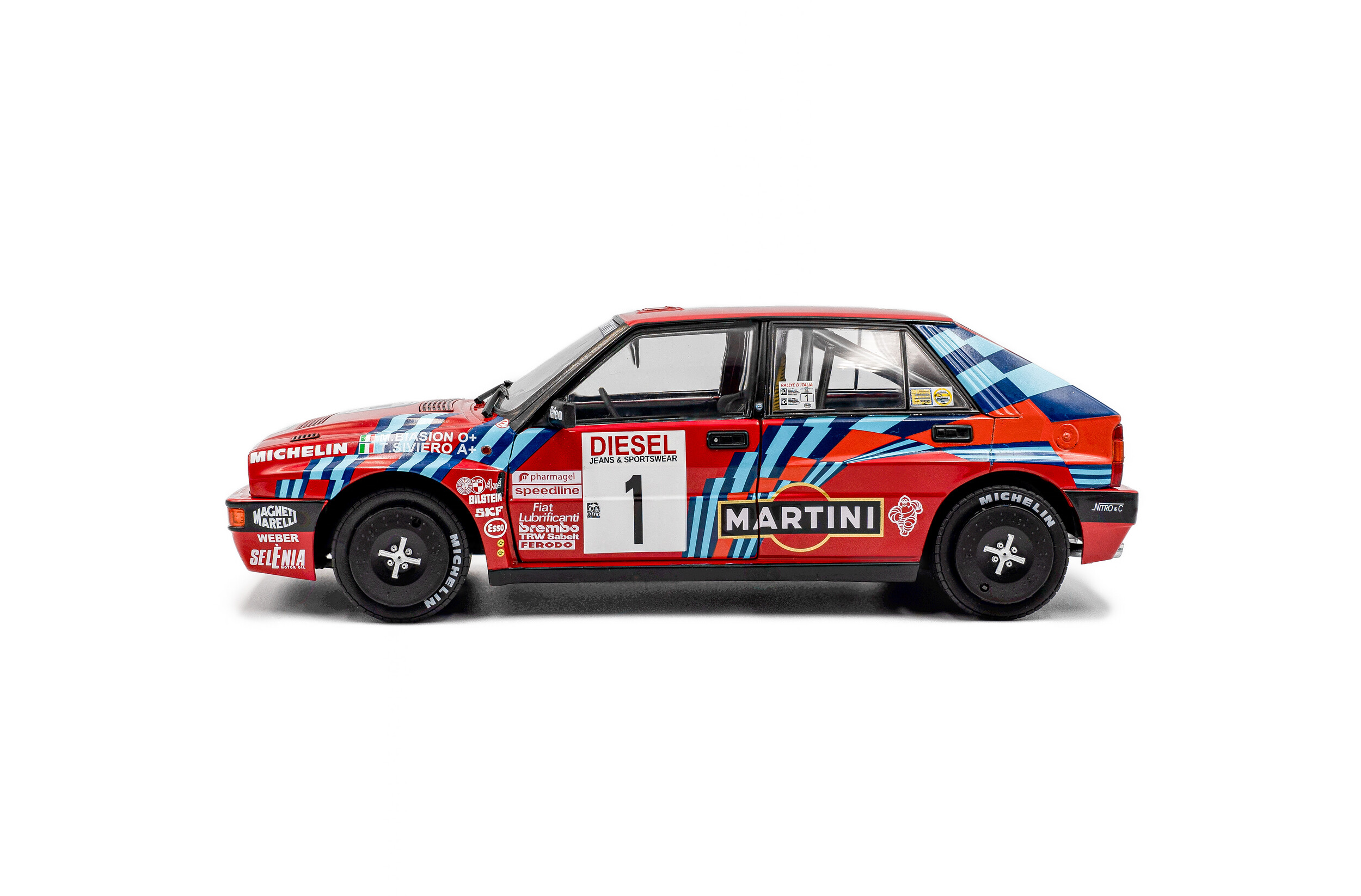 Lancia Delta HF Integrale Martini #1 Biasion/Siviero Rally Sanremo 1989 1:18 Solido