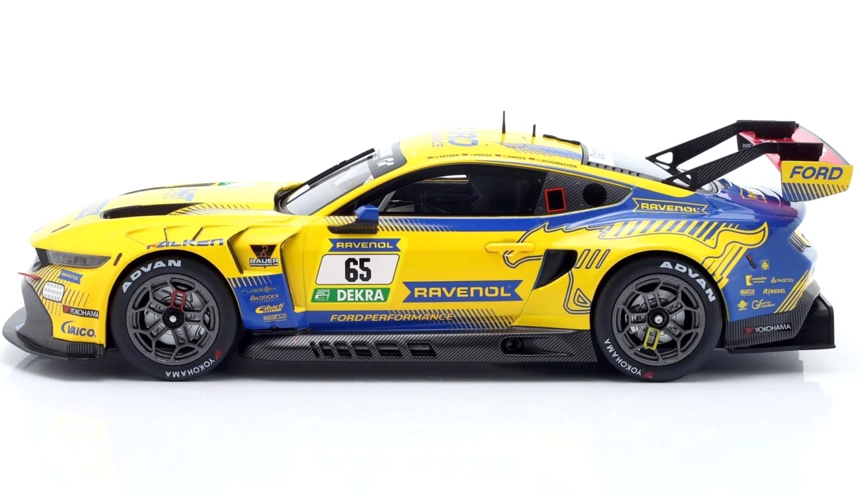 Ford Mustang GT3 HRT Ford Performance #65 Fetzer/Schumacher/S.Owega/J.Owega 4th 24H Nürburgring 2025 1:18 Ixo Models