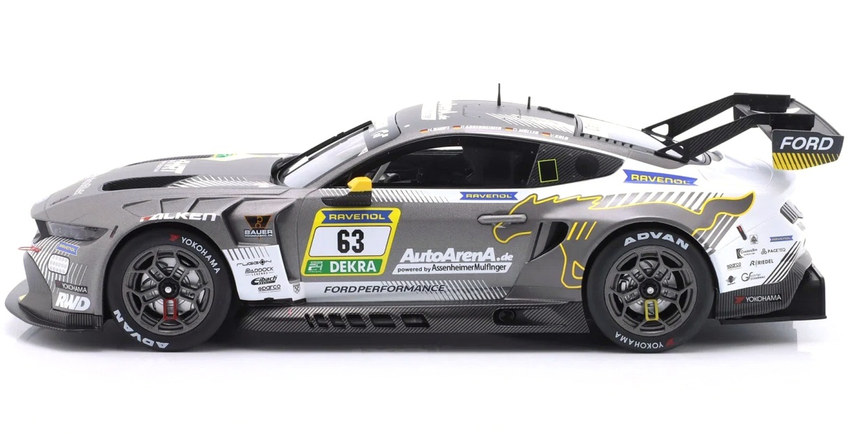 Ford Mustang GT3 HRT Ford Performance #63 Haupt/Kolg/Müller/Assenheimer 24H Nürburgring 2025 1:18 Ixo Models