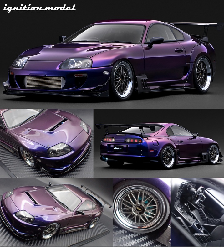 Toyota Supra RZ JZA80 purple metallic 1:18 Ignition Model