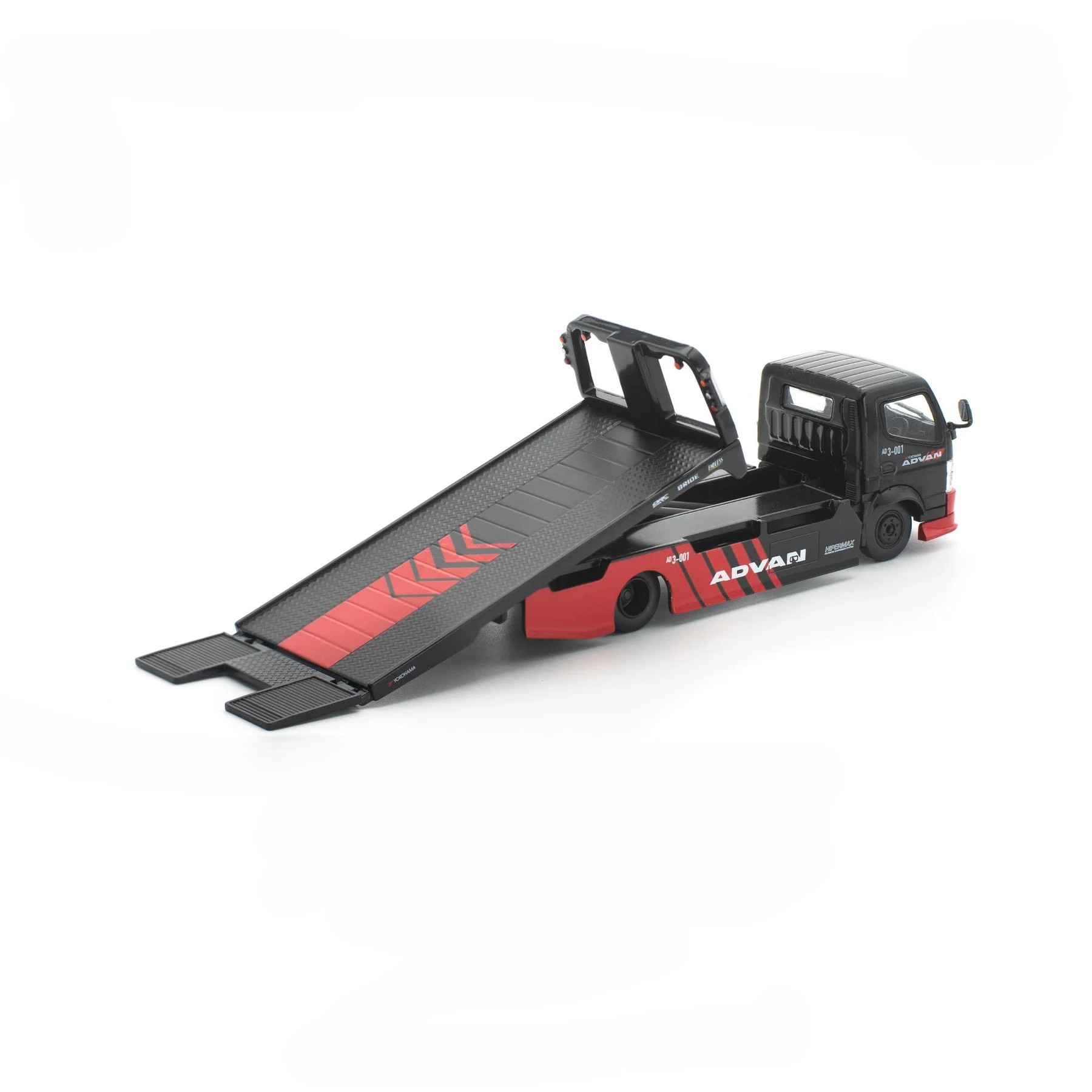 Mitsubishi Pandem Fuso 300 Flatbed Transporter *Advan* black/red 1:64 Pop Race