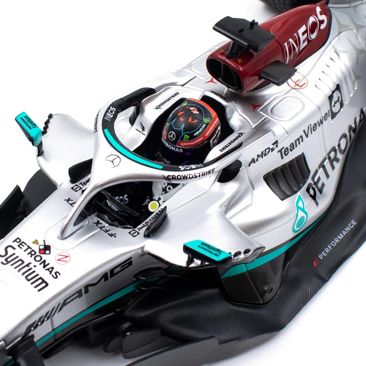 Mercedes-AMG F1 W13 #63 G. Russell 5th Monaco GP 2022 1:18 Minichamps