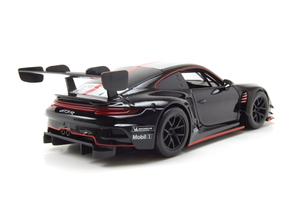 Porsche 911 992 GT3 R #0 Racing Base Coupe 2023 black/red/grey 1:24 Bburago