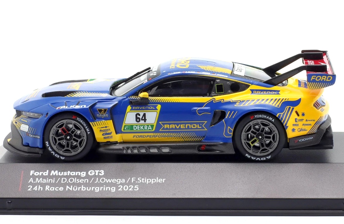 Ford Mustang GT3 #64 Olsen/Maini/Stippler/Owega 24H Nürburgring 2025 HRT Ford Performance 1:43 Ixo Models